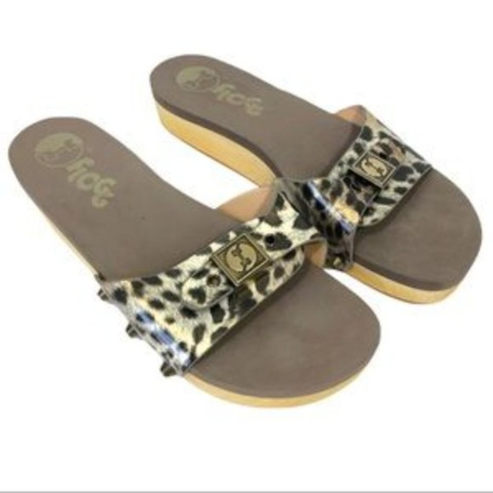 FROGG Women's NIKITI Size 7.5 CHEETAH Animal Print SLIDES Shoes NEW